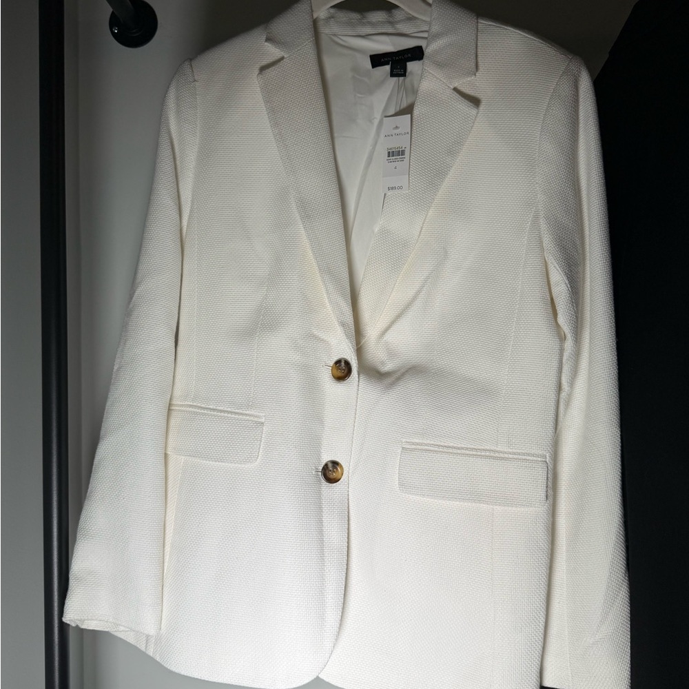 Ann Taylor Cream Blazer with Gold Buttons